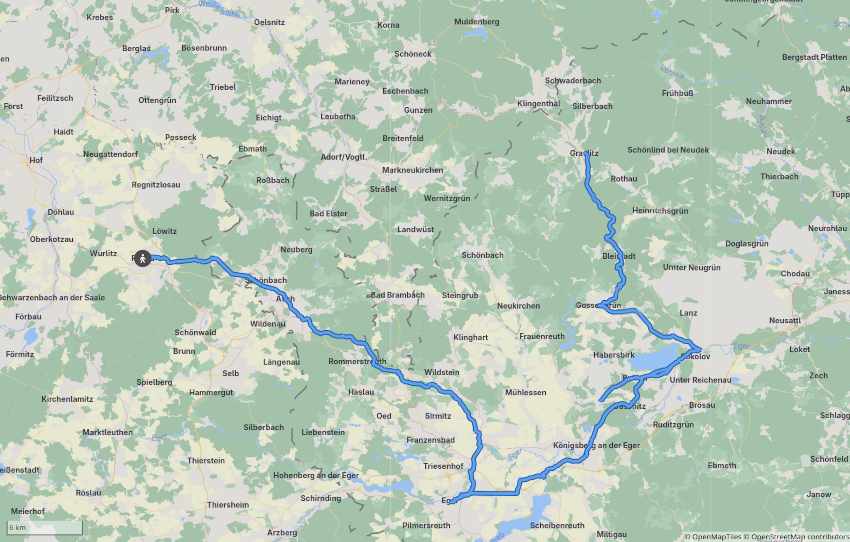 Reiseroute der Winterwanderung