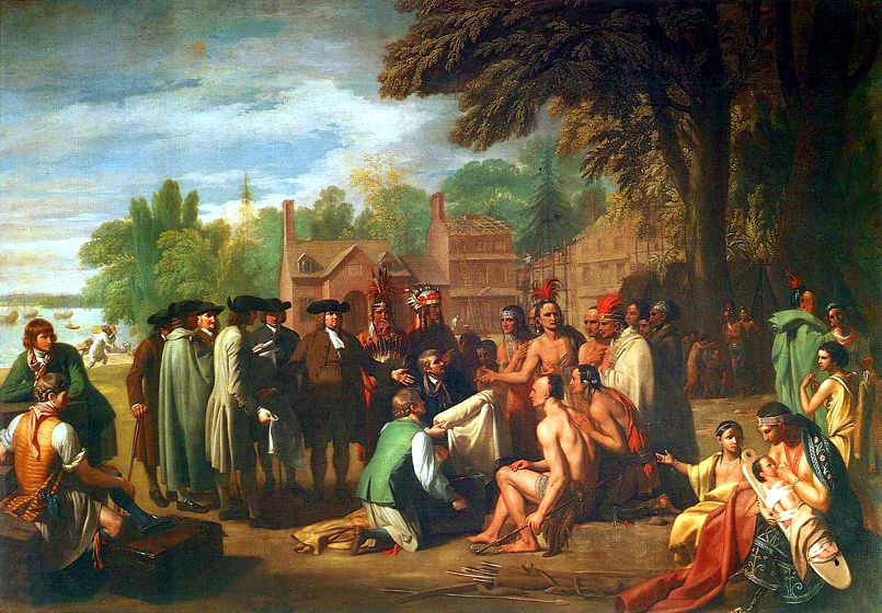 Vertragsverhandlung zwischen Penn und Indianern