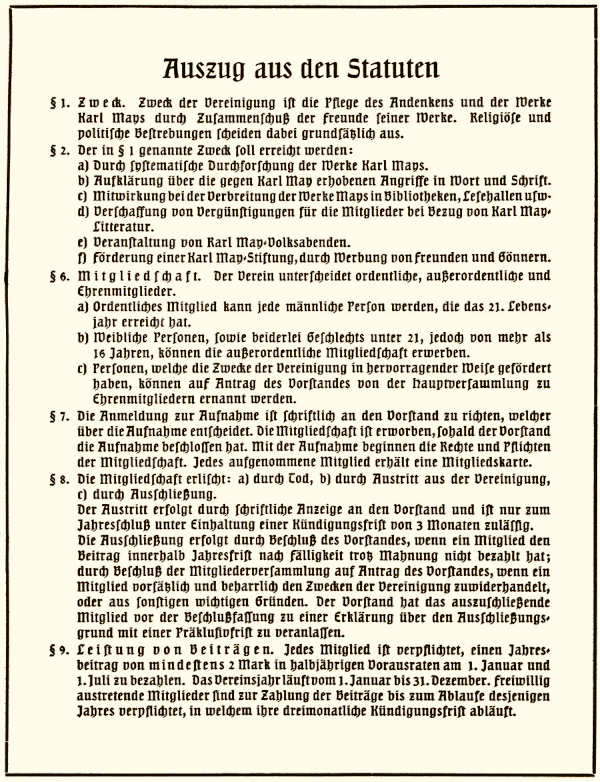 Satzung – Karl-May-Vereinigung